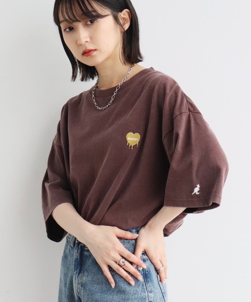 KANGOL(カンゴール)の「【KANGOL/カンゴール】別注 ワンポイント刺繍 ヴィンテージ加工 半袖 Tシャツ(Tシャツ/カットソー・メンズ・ピンク/ネイビー/ブラック/ブラウン・S/M/L/XL)」の14枚目の写真