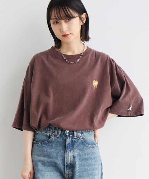 KANGOL(カンゴール)の「【KANGOL/カンゴール】別注 ワンポイント刺繍 ヴィンテージ加工 半袖 Tシャツ(Tシャツ/カットソー・メンズ・ピンク/ネイビー/ブラック/ブラウン・S/M/L/XL)」の13枚目の写真