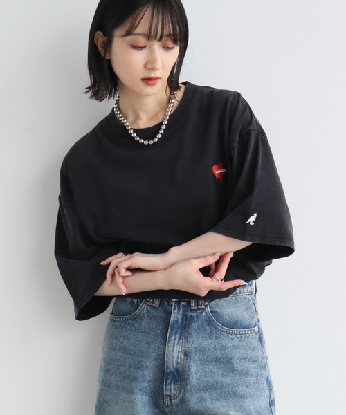 KANGOL(カンゴール)の「【KANGOL/カンゴール】別注 ワンポイント刺繍 ヴィンテージ加工 半袖 Tシャツ(Tシャツ/カットソー・メンズ・ピンク/ネイビー/ブラック/ブラウン・S/M/L/XL)」の10枚目の写真