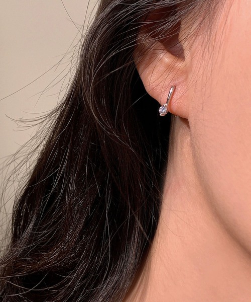 LA VORAGINE(ラ ヴォラジネ)の「ドロップピアスストーン1粒フープピアス 金属アレルギー対応(ピアス(両耳用)・レディース・シルバー/ゴールド・FREE)」の18枚目の写真
