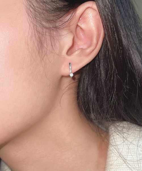 LA VORAGINE(ラ ヴォラジネ)の「ドロップピアスストーン1粒フープピアス 金属アレルギー対応(ピアス(両耳用)・レディース・シルバー/ゴールド・FREE)」の13枚目の写真