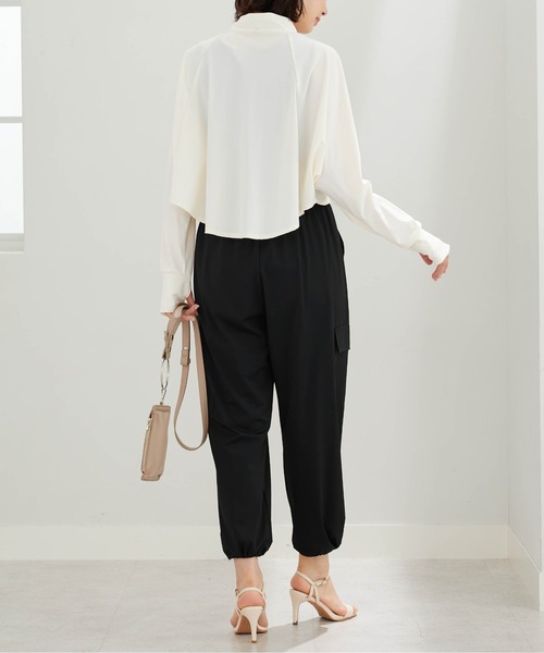 BELLUNA PLUS(ベルーナ)の「ヒンヤリ爽快!スタンド衿ボレロ(ポンチョ・レディース・アイボリー/ブラック・X-LARGE/LARGE/MEDIUM)」の9枚目の写真