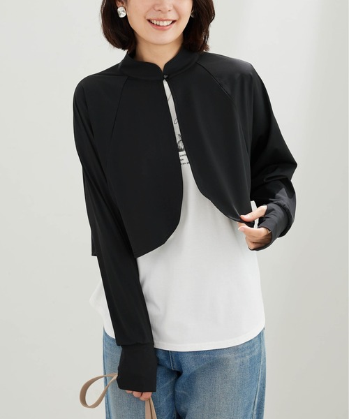 BELLUNA PLUS(ベルーナ)の「ヒンヤリ爽快!スタンド衿ボレロ(ポンチョ・レディース・アイボリー/ブラック・X-LARGE/LARGE/MEDIUM)」の10枚目の写真