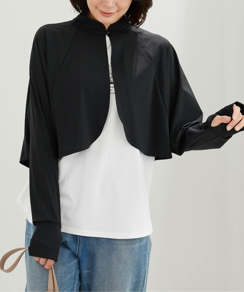 BELLUNA PLUS(ベルーナ)の「ヒンヤリ爽快!スタンド衿ボレロ(ポンチョ・レディース・アイボリー/ブラック・X-LARGE/LARGE/MEDIUM)」の11枚目の写真