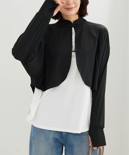 BELLUNA PLUS(ベルーナ)の「ヒンヤリ爽快!スタンド衿ボレロ(ポンチョ・レディース・アイボリー/ブラック・X-LARGE/LARGE/MEDIUM)」の12枚目の写真