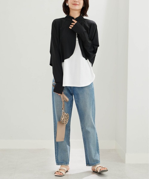 BELLUNA PLUS(ベルーナ)の「ヒンヤリ爽快!スタンド衿ボレロ(ポンチョ・レディース・アイボリー/ブラック・X-LARGE/LARGE/MEDIUM)」の13枚目の写真