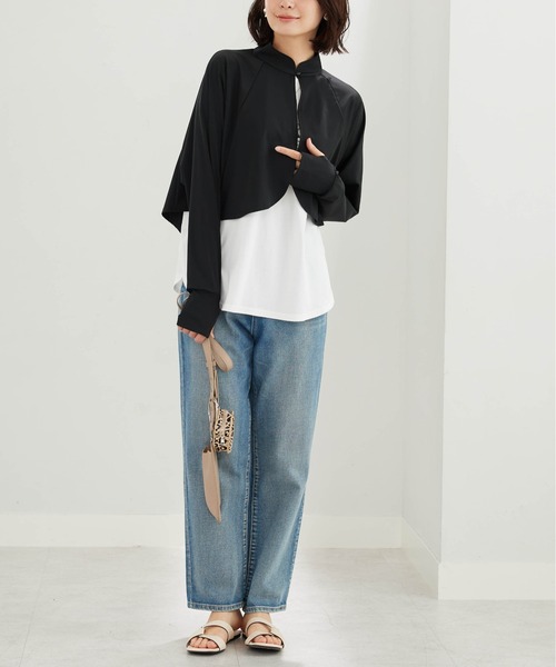 BELLUNA PLUS(ベルーナ)の「ヒンヤリ爽快!スタンド衿ボレロ(ポンチョ・レディース・アイボリー/ブラック・X-LARGE/LARGE/MEDIUM)」の14枚目の写真