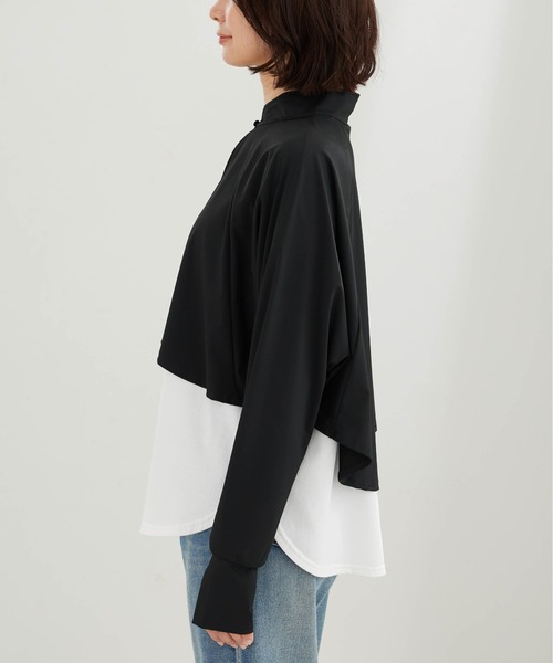 BELLUNA PLUS(ベルーナ)の「ヒンヤリ爽快!スタンド衿ボレロ(ポンチョ・レディース・アイボリー/ブラック・X-LARGE/LARGE/MEDIUM)」の16枚目の写真