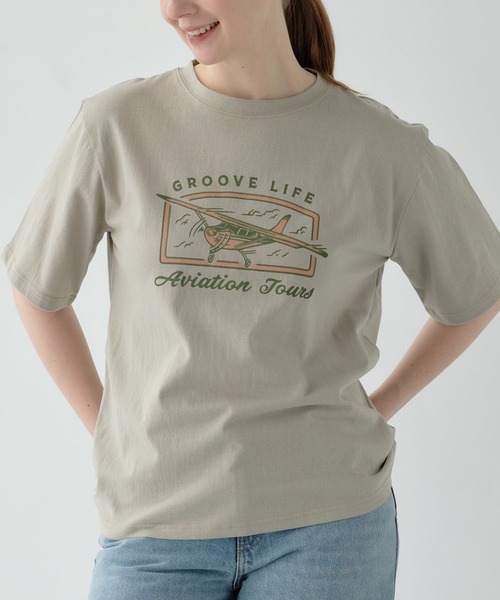 ZAKKA-BOX(ザッカボックス)の「ヴィンテージ風プリントTシャツ(Tシャツ/カットソー・レディース・ベージュ/ホワイト・FREE)」の2枚目の写真