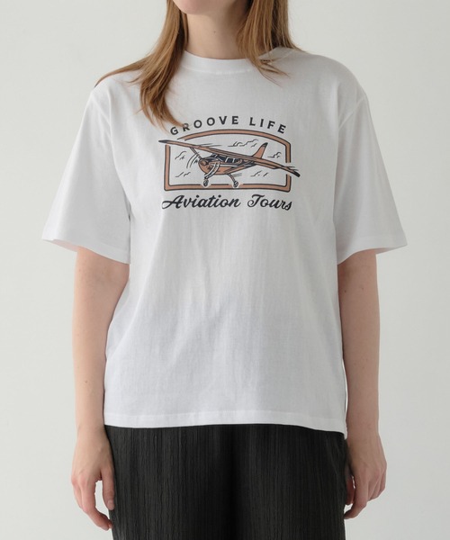 ZAKKA-BOX(ザッカボックス)の「ヴィンテージ風プリントTシャツ(Tシャツ/カットソー・レディース・ベージュ/ホワイト・FREE)」の4枚目の写真