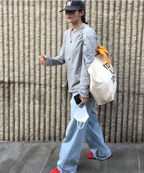 MASSNOUN(マスノウン)の「スラブカットディバイドヘンリーネックロングスリーブMSSLS001-GY(Tシャツ/カットソー・レディース・その他・MEDIUM/LARGE)」の8枚目の写真