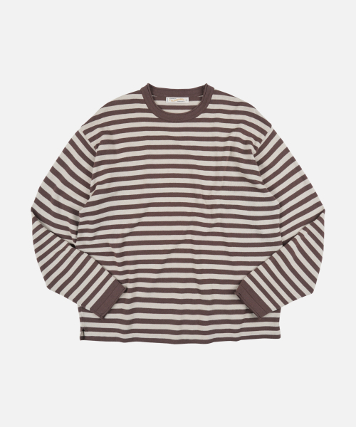 FRIZMWORKS(フリズムワークス)の「STRIPE KNIT LONG SLEEVE _ BROWN(ニット/セーター・メンズ・その他・SMALL/MEDIUM/LARGE/X-LARGE)」の1枚目の写真