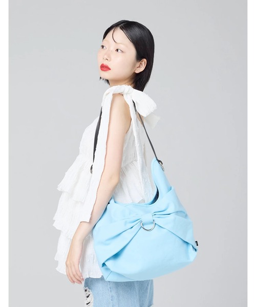 Little sunny bite(リトルサニーバイト)の「【8】【it】【Little Sunny Bite】ribbon canvas bag(ショルダーバッグ・レディース・ピンク/ブルー/ナチュラル・FREE)」の2枚目の写真