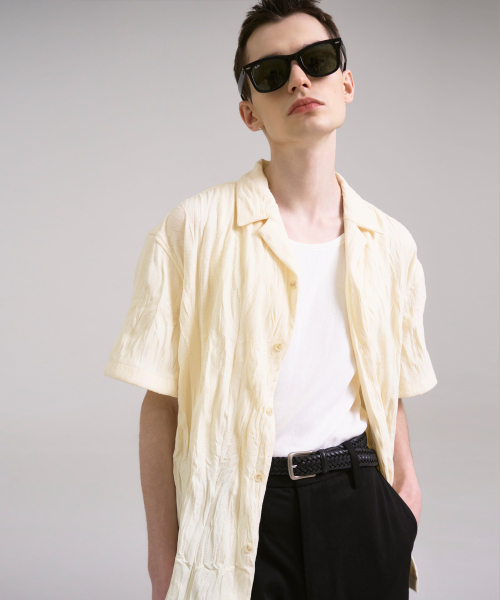 SSIN AND LEE(シンアンドリー)の「コスタルクリンクルオープンハーフシャツアイボリー(シャツ/ブラウス・メンズ・その他・MEDIUM/LARGE)」の1枚目の写真