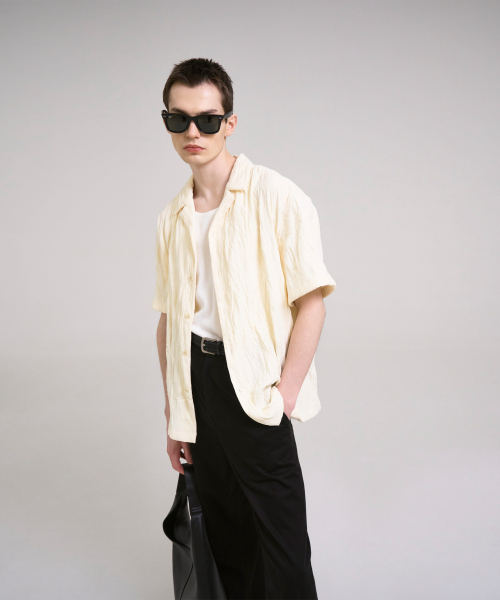 SSIN AND LEE(シンアンドリー)の「コスタルクリンクルオープンハーフシャツアイボリー(シャツ/ブラウス・メンズ・その他・MEDIUM/LARGE)」の5枚目の写真