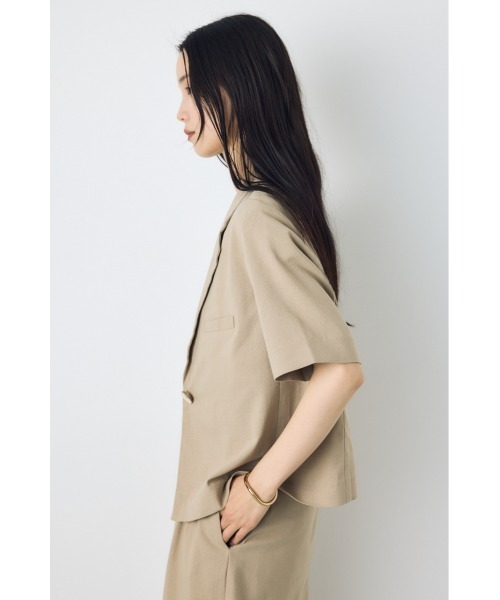 AZUL by moussy(アズールバイマウジー)の「クロップドハーフスリーブジャケット(テーラードジャケット・レディース・ベージュ/ブラック・MEDIUM/SMALL)」の14枚目の写真