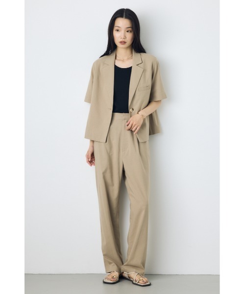 AZUL by moussy(アズールバイマウジー)の「クロップドハーフスリーブジャケット(テーラードジャケット・レディース・ベージュ/ブラック・MEDIUM/SMALL)」の16枚目の写真