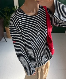 SELAN（セラン）の「【ユニセックス】バックネックブランドタグボーダーロンT（Tシャツ/カットソー）」
