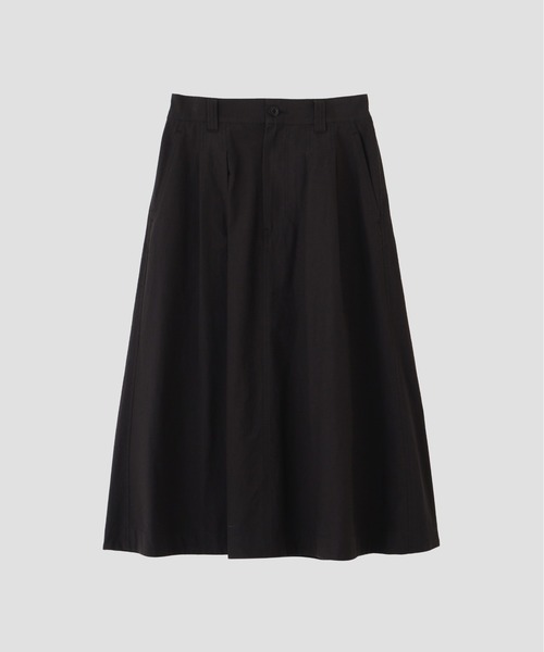 MHL.（エムエイチエル）の「LIGHTWEIGHT COTTON NYLON TWILL（スカート・レディース・ボルドー/ブラック・3/2/1/0）」の5枚目の写真