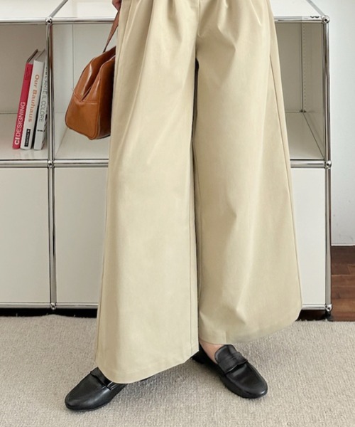 umune(ウムネ)の「スラックス ワイドパンツ セミワイド タック センタープレス ハイウエスト きれいめ オフィス 上品 ボトムス 秋冬(その他パンツ・レディース・ブラウン/ベージュ/ブラック/ベビーピンク・M/L)」の18枚目の写真