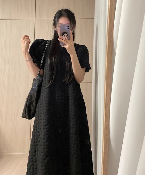 FAVORITO（ファヴォリート）の「Uネックロングワンピース（ワンピース・レディース・ブラック/ホワイト・F）」の10枚目の写真