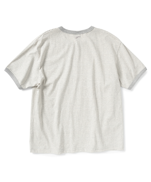 SUPERSUB(スーパーサブ)の「ストライプリンガー半袖Tシャツ-グレー(Tシャツ/カットソー・レディース・その他・SMALL/MEDIUM/LARGE)」の5枚目の写真