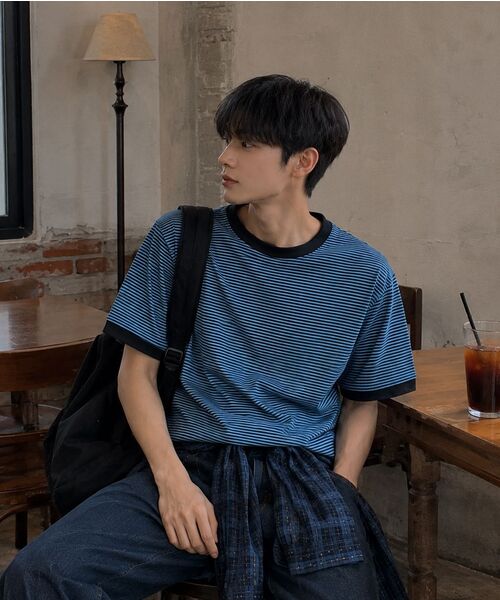 SUPERSUB(スーパーサブ)の「ストライプリンガー半袖Tシャツ-グレー(Tシャツ/カットソー・レディース・その他・SMALL/MEDIUM/LARGE)」の12枚目の写真