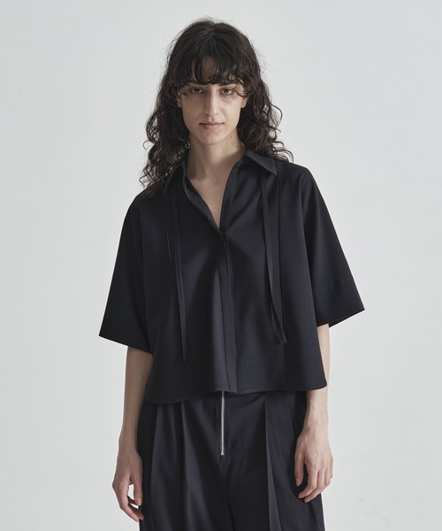 THE TOKYO(ザトウキョウ)の「【THE TOKYO/ザトウキョウ】Back Pleat Skipper Shirt/SUPER100 サマーウール/バックプリーツスキッパーシャツ(シャツ/ブラウス・レディース・グレー/ネイビー/ホワイト・FREE)」の14枚目の写真