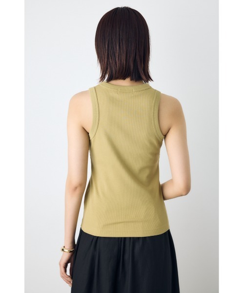 AZUL by moussy(アズールバイマウジー)の「ヘンリーネックタンクトップ(タンクトップ・レディース・ベージュ/オフホワイト/ブラック・SMALL/MEDIUM)」の8枚目の写真