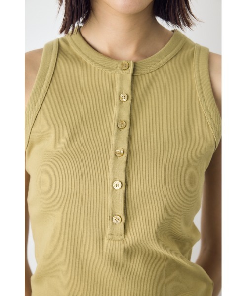 AZUL by moussy(アズールバイマウジー)の「ヘンリーネックタンクトップ(タンクトップ・レディース・ベージュ/オフホワイト/ブラック・SMALL/MEDIUM)」の10枚目の写真