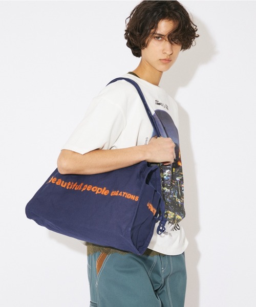 beautiful people(ビューティフルピープル)の「brushed logo mini leisure bag(トートバッグ・レディース・ブラック/ネイビー系1/ナチュラル/オリーブ/ブラウン・FREE)」の9枚目の写真