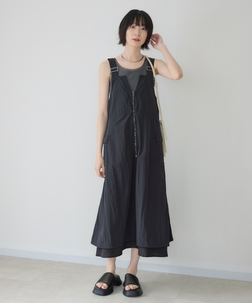 Paradise Picnic(パラダイスピクニック)の「33℃ サイドテープドロストジャンスカ(ジャンパースカート・レディース・ベージュ/カーキ/ブラック・FREE)」の14枚目の写真