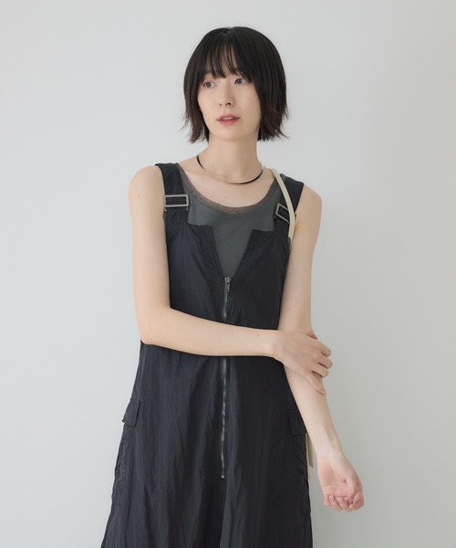 Paradise Picnic(パラダイスピクニック)の「33℃ サイドテープドロストジャンスカ(ジャンパースカート・レディース・ベージュ/カーキ/ブラック・FREE)」の20枚目の写真