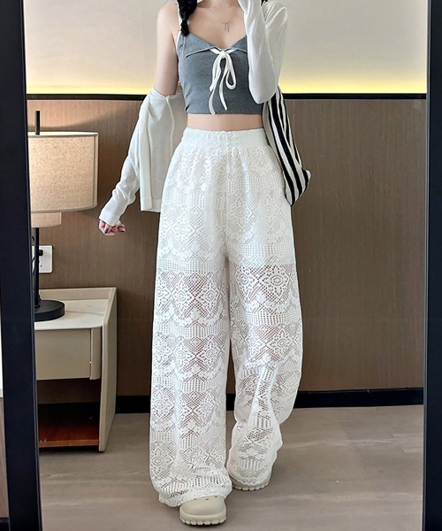 Miniministore(ミニミニストア)の「レース ワイドパンツ セクシー 春夏(デニムパンツ・レディース・ホワイト・L/S/XL/M)」の13枚目の写真