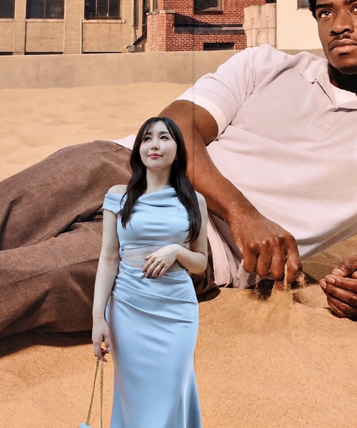 THEODORIC.dy(セオドリックディ)の「シルキースシースルードレス(余白で魅せる美しさ)(ドレス・レディース・アイボリー/ライトグレー・MEDIUM/SMALL)」の10枚目の写真