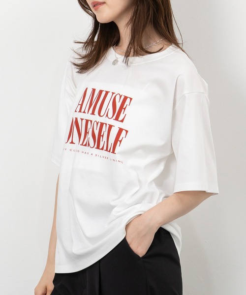 MAISONCOMFY (メゾンコンフィ)の「【接触冷感 ビッグロゴTシャツ】大胆な配色ロゴ使い(Tシャツ/カットソー・レディース・ブラック/ホワイト/カーキ・FREE)」の8枚目の写真
