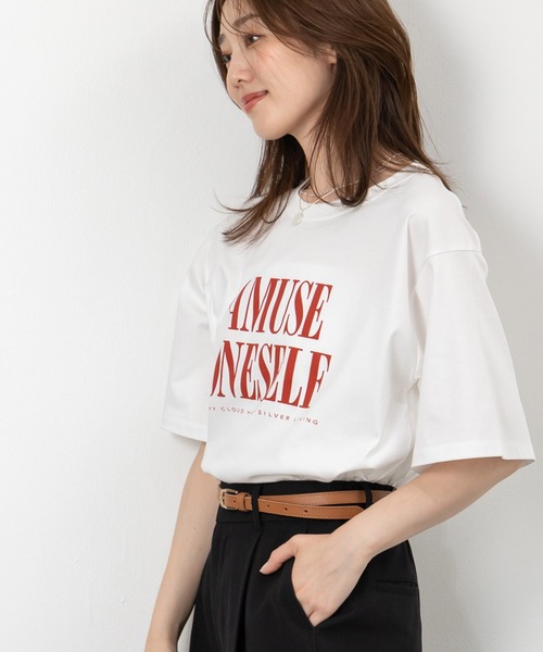 MAISONCOMFY (メゾンコンフィ)の「【接触冷感 ビッグロゴTシャツ】大胆な配色ロゴ使い(Tシャツ/カットソー・レディース・ブラック/ホワイト/カーキ・FREE)」の13枚目の写真
