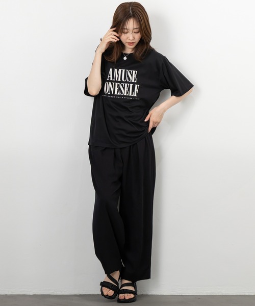 MAISONCOMFY (メゾンコンフィ)の「【接触冷感 ビッグロゴTシャツ】大胆な配色ロゴ使い(Tシャツ/カットソー・レディース・ブラック/ホワイト/カーキ・FREE)」の22枚目の写真