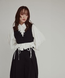 【W:Huku / ドライタッチツイル】リボンビスチェ / Dry-Touch Twill Ribbon Bustier