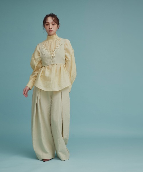 W:Huku(フーク)の「【W:Huku / ドライタッチツイル】リボンビスチェ / Dry-Touch Twill Ribbon Bustier(ベスト・レディース・ブラック/ベージュ・M/L)」の13枚目の写真