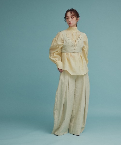 W:Huku(フーク)の「【W:Huku / ドライタッチツイル】リボンビスチェ / Dry-Touch Twill Ribbon Bustier(ベスト・レディース・ブラック/ベージュ・M/L)」の21枚目の写真