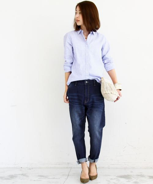 BEAUTY&YOUTH UNITED ARROWS（ビューティーアンドユースユナイテッドアローズ）の「by ※∵デニムテーパードパンツ◆（デニムパンツ・レディース・ネイビー/コバルトブルー/ホワイト/ブラック・MEDIUM/LARGE/SMALL）」の16枚目の写真