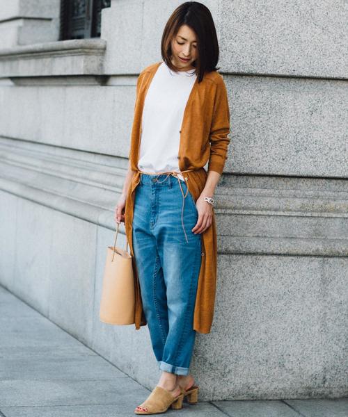 BEAUTY&YOUTH UNITED ARROWS（ビューティーアンドユースユナイテッドアローズ）の「by ※∵デニムテーパードパンツ◆（デニムパンツ・レディース・ネイビー/コバルトブルー/ホワイト/ブラック・MEDIUM/LARGE/SMALL）」の5枚目の写真