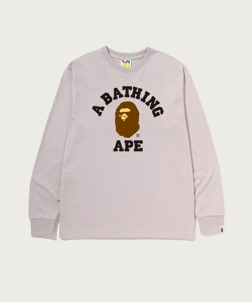 A BATHING APE(アベイシングエイプ)の「COLLEGE LS TEE(Tシャツ/カットソー・メンズ・グレー/ブラック/ホワイト/ネイビー/ピンク/オリーブ・XX-LARGE/X-LARGE/MEDIUM/LARGE/SMALL/XXX-LARGE)」の4枚目の写真