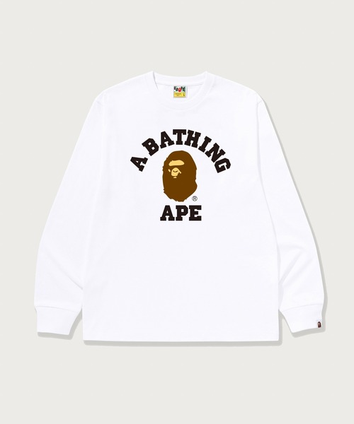 A BATHING APE(アベイシングエイプ)の「COLLEGE LS TEE(Tシャツ/カットソー・メンズ・グレー/ブラック/ホワイト/ネイビー/ピンク/オリーブ・XX-LARGE/X-LARGE/MEDIUM/LARGE/SMALL/XXX-LARGE)」の2枚目の写真
