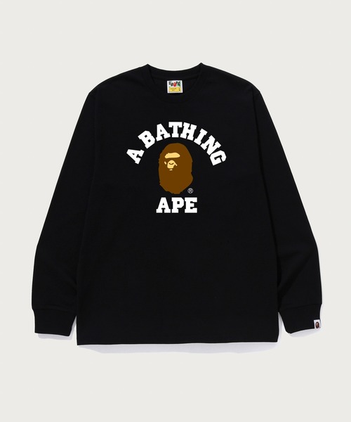 A BATHING APE(アベイシングエイプ)の「COLLEGE LS TEE(Tシャツ/カットソー・メンズ・グレー/ブラック/ホワイト/ネイビー/ピンク/オリーブ・XX-LARGE/X-LARGE/MEDIUM/LARGE/SMALL/XXX-LARGE)」の3枚目の写真