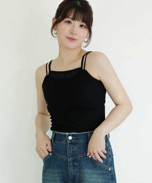 Nulli(ヌリ)の「カップ付きシアーレイヤードキャミソール(キャミソール・レディース・ブラウン/ブラック/オフホワイト・FREE)」の22枚目の写真