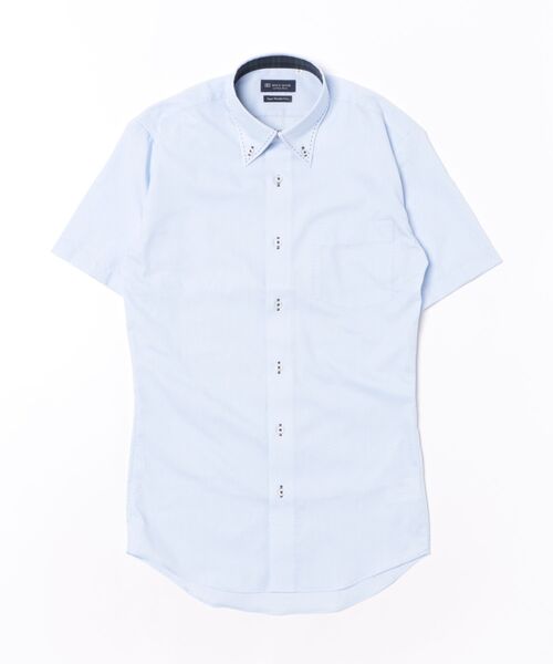 TOKYO SHIRTS（トウキョウシャツ）の「【超形態安定】【吸水速乾】  形態安定ノンアイロン ボタンダウン 半袖ビジネスワイシャツ（ビジネスシャツ・メンズ・サックスブルー・首回り37cm/首回り39cm/首回り41cm/首回り42cm/首回り43cm）」の6枚目の写真