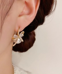 blackdia ocean パールキャッチ リボンピアス