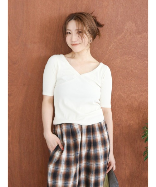 Ungrid(アングリッド)の「ピコレースフィットTee(Tシャツ/カットソー・レディース・ブラック/アイボリー/ブラウン・FREE)」の1枚目の写真